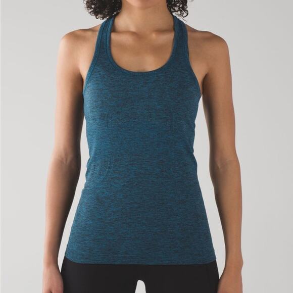 Lululemon Swiftly racerback tank top Capri blue black 6 - Picture 2 of 10